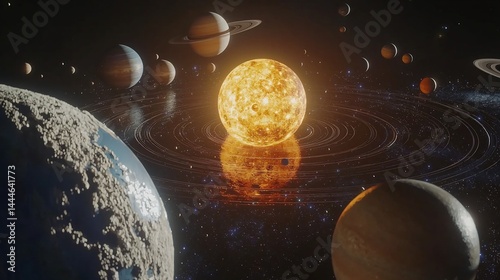3d animated model of the solar system planets orbiting in perfect harmony dynamic visualization of the gravitational interactions and cosmic balance