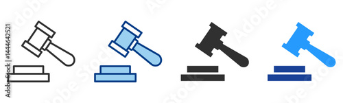 Auction Icon Multiple Style Vector Collection 