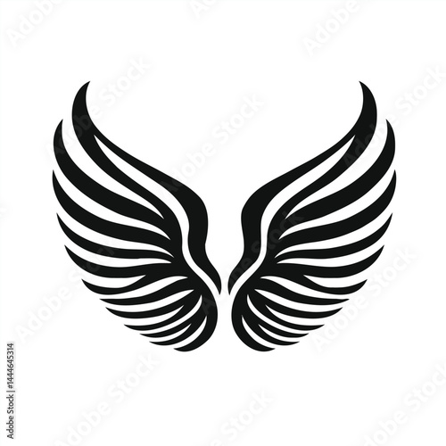 wing logo design black and wihet