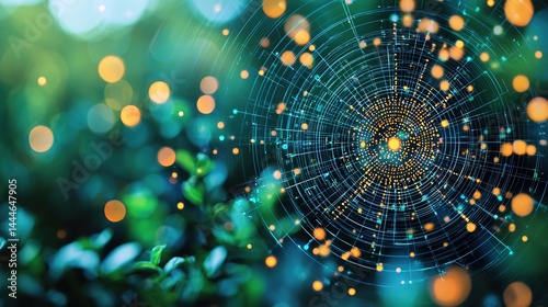 Eco-friendly supply chain innovations nature digital art lush environment up-close sustainability concept