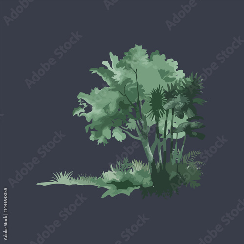 vector illustration of a green leaf