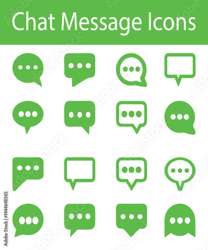 Chat Message Bubble Vector Set Communication Icons for Web and Mobile UI Design.eps