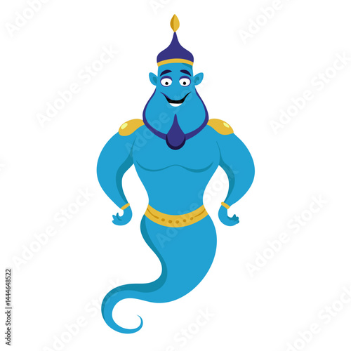  blue genie character no background vector file.
