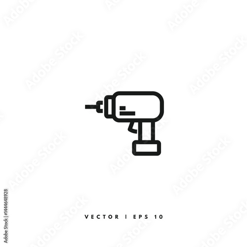 Hand Drill Icon. Editable Stroke