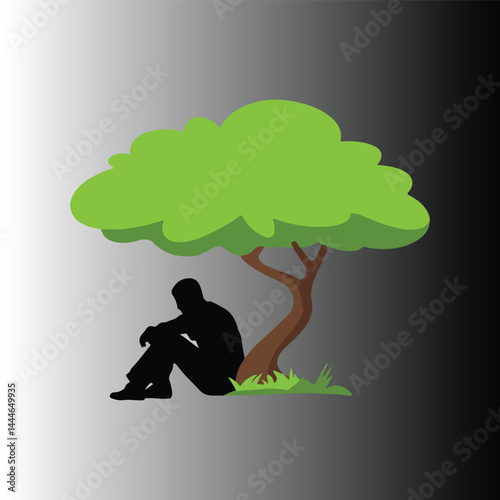 man with a tree