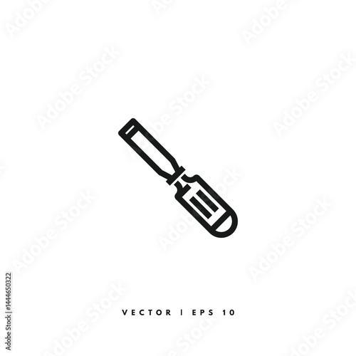 Wood Chisel Icon. Editable Stroke