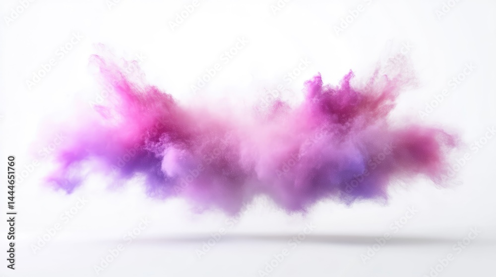 Fototapeta premium Abstract cloud of vibrant pink and purple powder