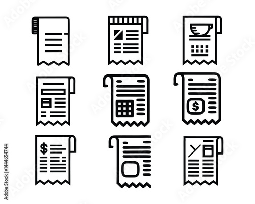 receipt icon set