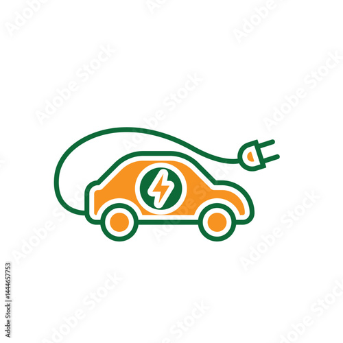 sustainable icon. eco friendly car vector. electric car symbol. reuse, recycle, zero emission, green energy, web, technology. Solid design style