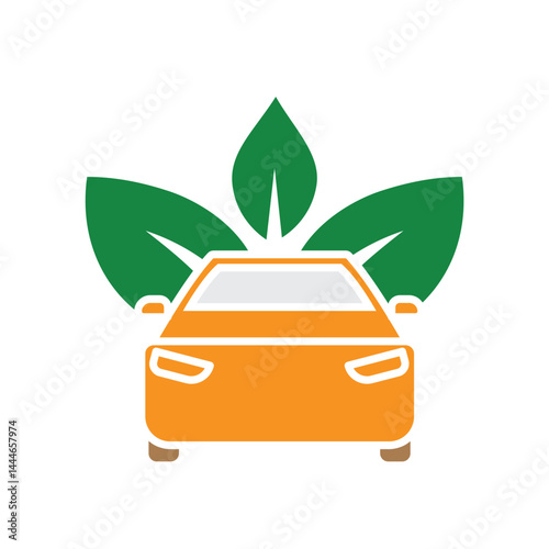 sustainable icon. eco friendly car vector. electric car symbol. reuse, recycle, zero emission, green energy, web, technology. Solid design style