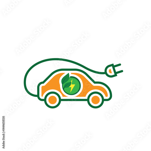sustainable icon. eco friendly car vector. electric car symbol. reuse, recycle, zero emission, green energy, web, technology. Solid design style