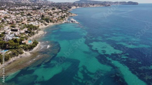 Idyllic turquoise waters of Calpe from above, Spain
