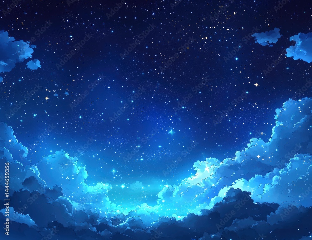 Fototapeta premium Starry Sky with Clouds