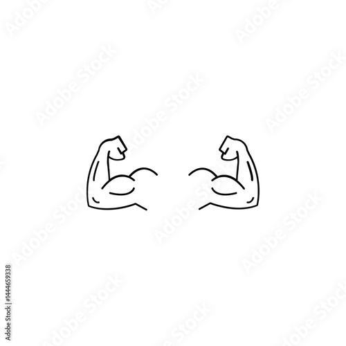 Strong muscle arm icon symbolizing fitness, strength, gym goals, bodybuilding, and motivation. Great for sports or health-themed designs