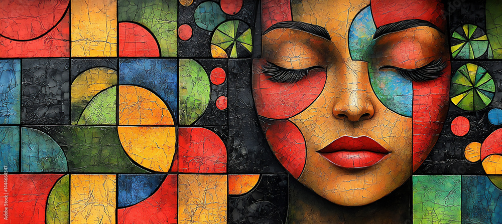 Naklejka premium simple shapes of a traditional latin american market vendor (abstract figure)