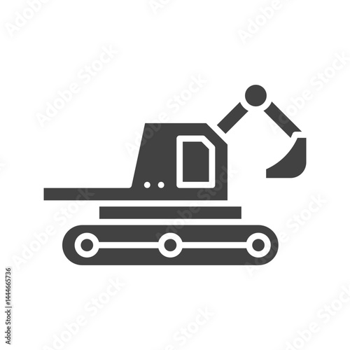 Excavator icon vector image. Suitable for mobile apps, web apps and print media.