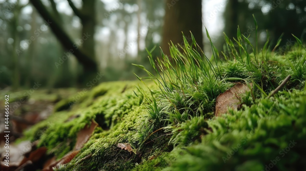 Green moss in forest with peaceful relax mood concept. Lush green moss covering forest floor. Green moss in forest with peaceful relax mood concept. Lush green moss covering forest floor.