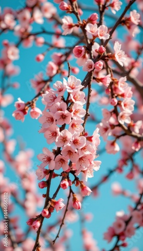 Obraz na płótnie close up macro of blooming willow branches on a turquoise sky background with vintage tones w salonie