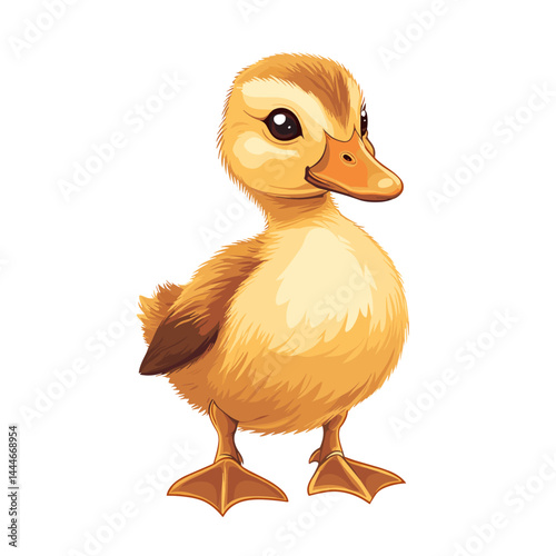 Duckling illustration cute duck animal vector isolated on a white background