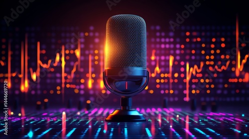 Wallpaper Mural A sleek lottie style illustration of a radio station Torontodigital.ca