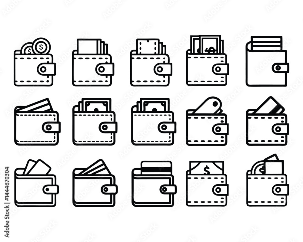 wallet icon set