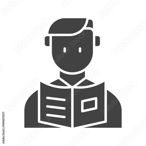 Man Reading Storybook icon vector image. Suitable for mobile apps, web apps and print media.