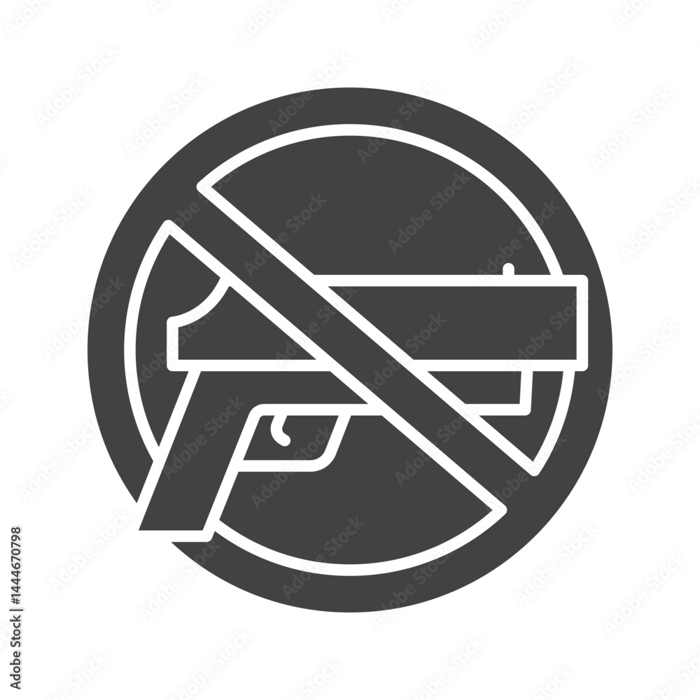 No Weapons icon vector image. Suitable for mobile apps, web apps and print media. No Weapons icon vector image. Suitable for mobile apps, web apps and print media.