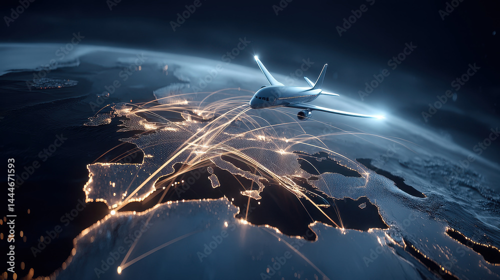 Global Airline Network Over Europe