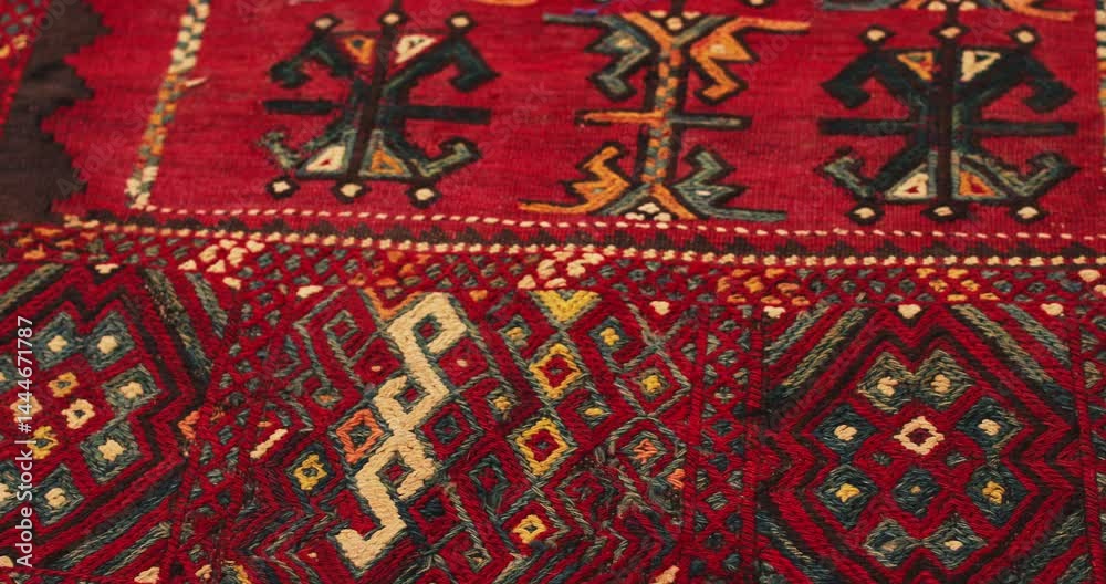 Close-up of ornament and patterns of Samarkand carpets, Uzbekistan. Close-up of ornament and patterns of Samarkand carpets, Uzbekistan.