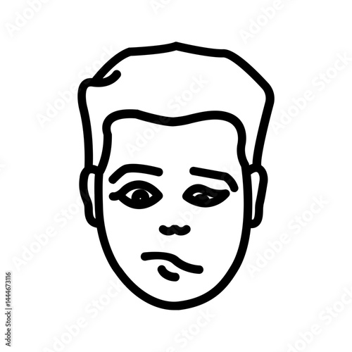 Vector black line icon for Face diplegia