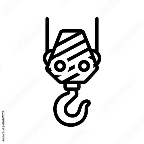 Vector black line icon for Hoist