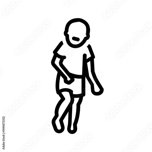 Vector black line icon for Osteogenesis imperfecta