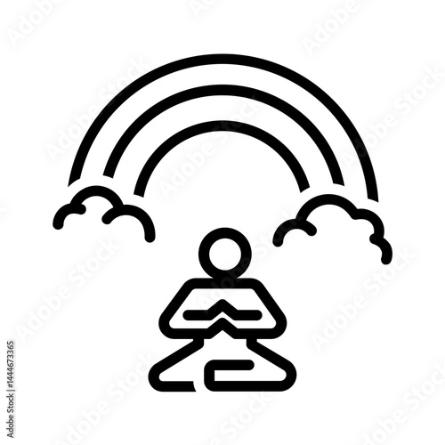 Vector black line icon for Peaceful