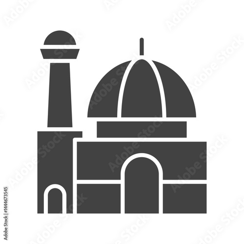 Prophet's Mosque icon vector image. Suitable for mobile apps, web apps and print media.