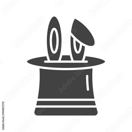Rabbit in Hat icon vector image. Suitable for mobile apps, web apps and print media.