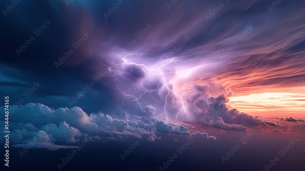 Dramatic Storm Clouds and Lightning