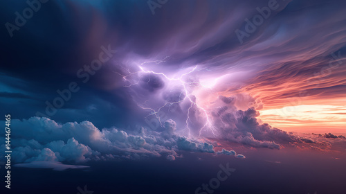 Obraz na płótnie Dramatic Storm Clouds and Lightning w salonie