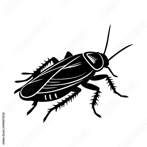 Realistic Cockroach Silhouette Vector Illustration for Pest Control Clipart Featuring Insect Pest Bug Creepy Animal Dirty Horror Wildlife Graphic Design Icon Shape Vermin Biology House Pest Detail