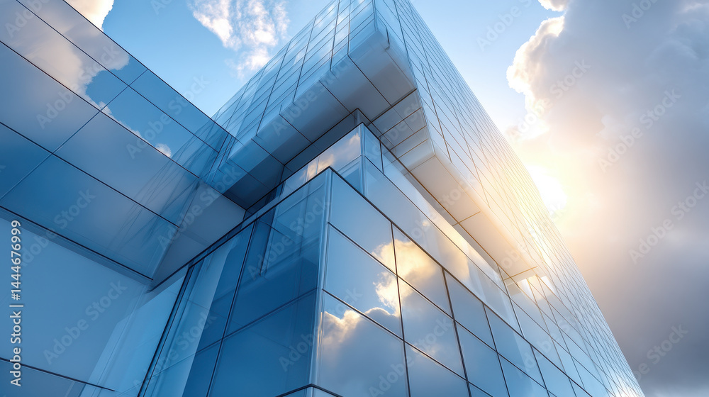 Modern Architectural Glass Facade Building