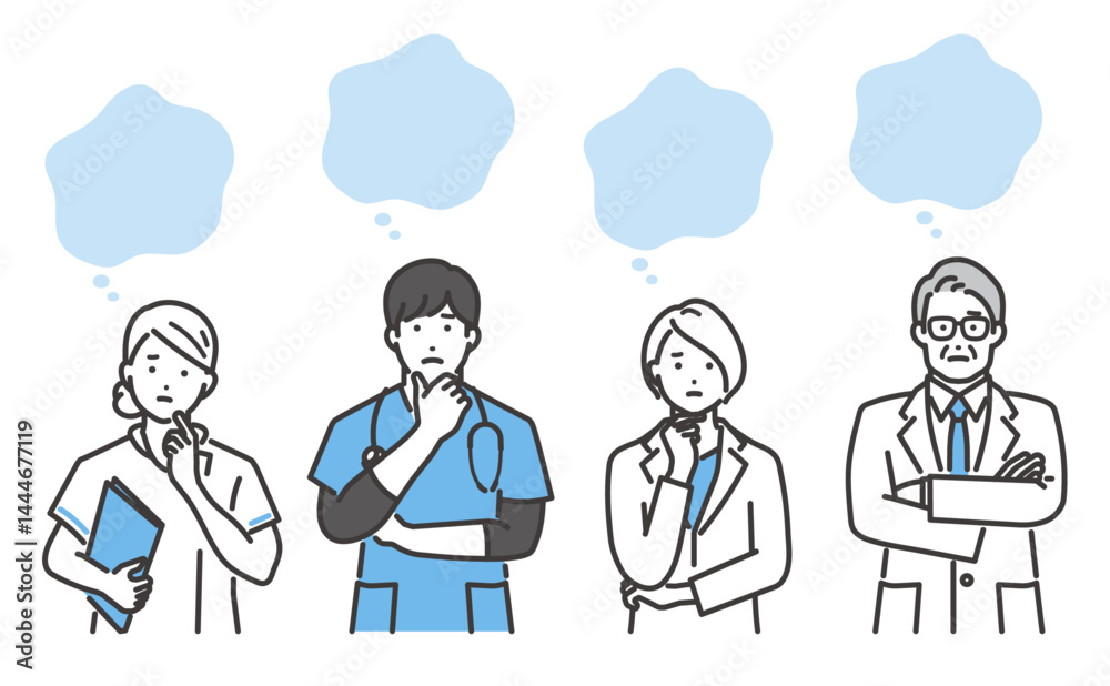 困る医療従事者のベクターイラスト素材 困る医療従事者のベクターイラスト素材