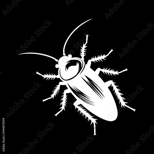 Cockroach Silhouette Vector Black Insect Bug Outline Illustration Clipart Shadow Dirty Pest Graphic Realistic Wildlife Antenna Hidden House Crawl Exoskeleton Isolated Animal Shape