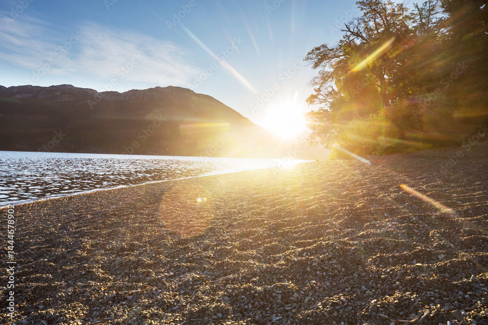 Lake on sunrise