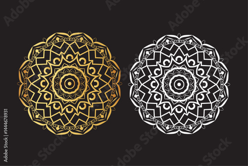 A mandala art vector design || Black and white mandala design || A minimalist mandala art silhouette vector design || Ornamental luxury mandala pattern || mandala design idea, mandala design vector