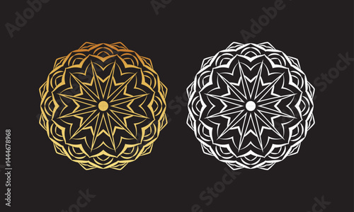 A mandala art vector design || Black and white mandala design || A minimalist mandala art silhouette vector design || Ornamental luxury mandala pattern || mandala design idea, mandala design vector