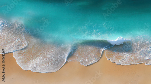 Aerial View of a Turquoise Beach