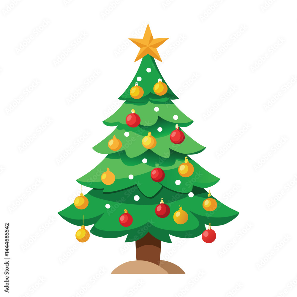 Fototapeta premium Simple Christmas Tree Vector Art