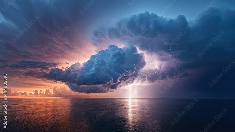Dramatic Storm Clouds Over the Sea
