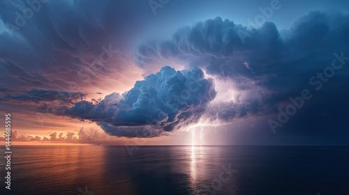 Obraz na płótnie Dramatic Storm Clouds Over the Sea w salonie