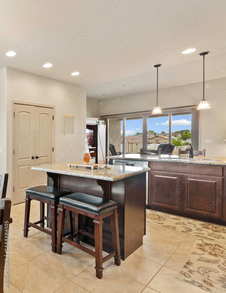 Fototapeta premium a home kitchen interior with counters 