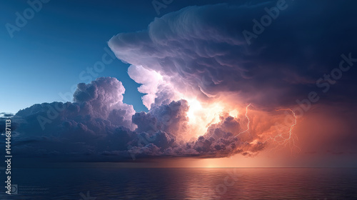 Obraz na płótnie Dramatic Storm Clouds Over the Ocean w salonie
